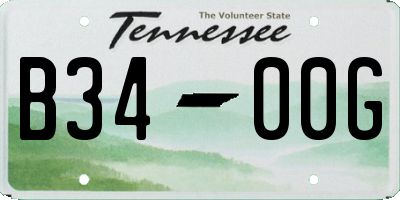 TN license plate B3400G