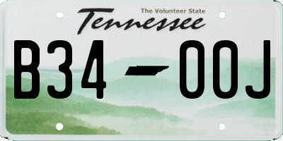 TN license plate B3400J