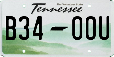TN license plate B3400U