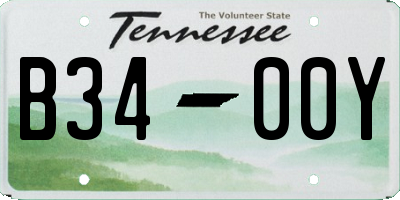 TN license plate B3400Y