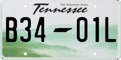 TN license plate B3401L