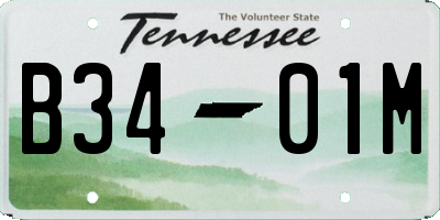 TN license plate B3401M