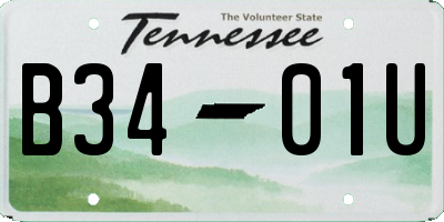 TN license plate B3401U