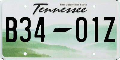 TN license plate B3401Z