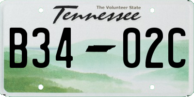TN license plate B3402C