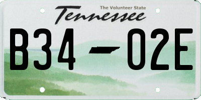 TN license plate B3402E