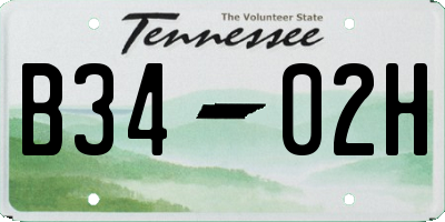 TN license plate B3402H