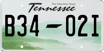 TN license plate B3402I