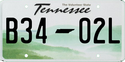 TN license plate B3402L