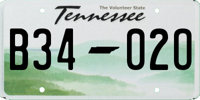 TN license plate B3402O
