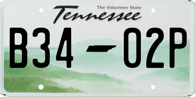 TN license plate B3402P
