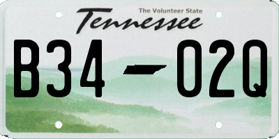 TN license plate B3402Q