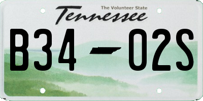 TN license plate B3402S