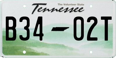 TN license plate B3402T