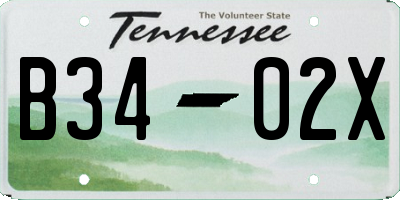 TN license plate B3402X