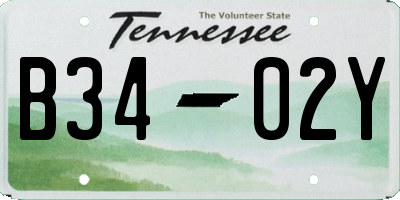 TN license plate B3402Y