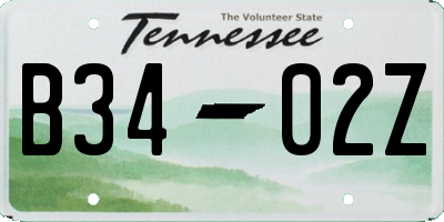 TN license plate B3402Z