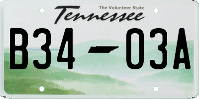 TN license plate B3403A