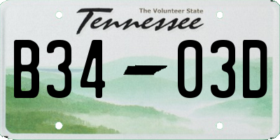 TN license plate B3403D