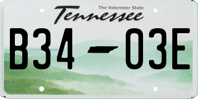 TN license plate B3403E