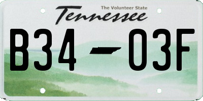 TN license plate B3403F