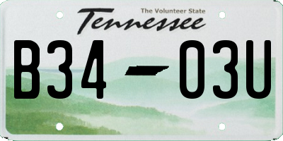 TN license plate B3403U