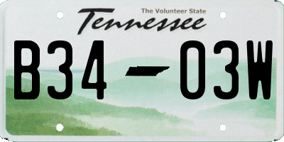 TN license plate B3403W