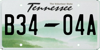 TN license plate B3404A