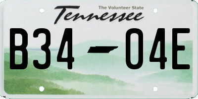 TN license plate B3404E