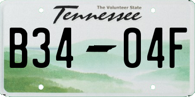TN license plate B3404F