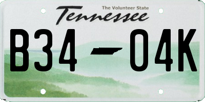 TN license plate B3404K