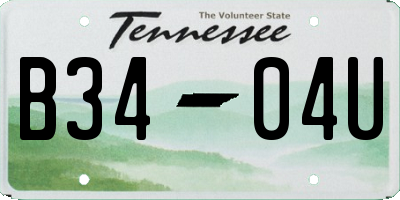 TN license plate B3404U