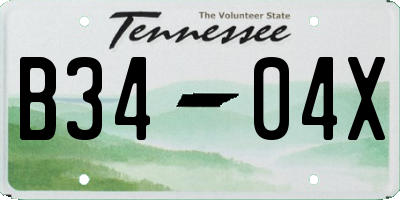 TN license plate B3404X