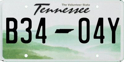TN license plate B3404Y