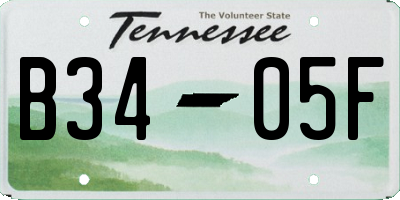TN license plate B3405F