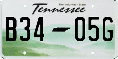 TN license plate B3405G