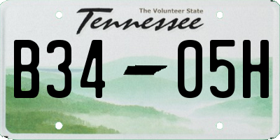 TN license plate B3405H