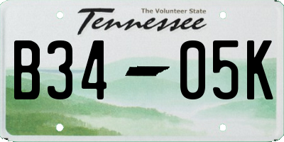 TN license plate B3405K