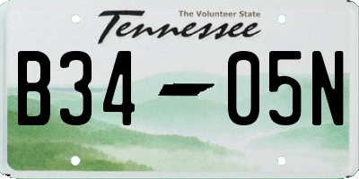 TN license plate B3405N