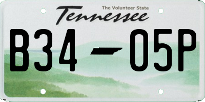 TN license plate B3405P