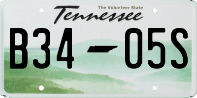 TN license plate B3405S