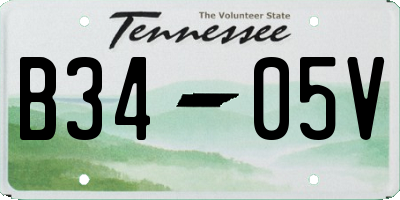 TN license plate B3405V