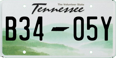 TN license plate B3405Y