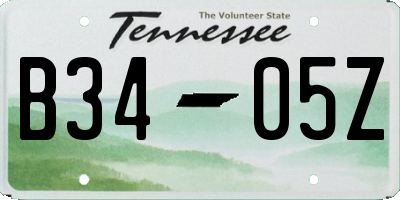 TN license plate B3405Z