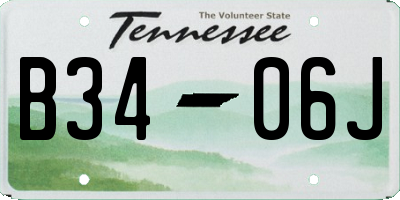 TN license plate B3406J