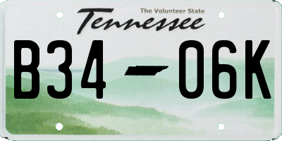 TN license plate B3406K