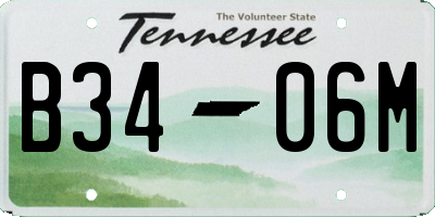 TN license plate B3406M