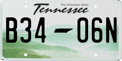 TN license plate B3406N
