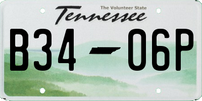 TN license plate B3406P