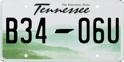 TN license plate B3406U
